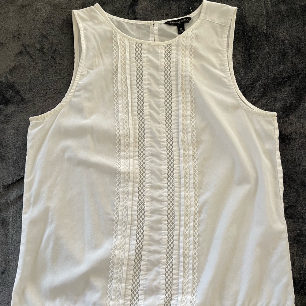 Banana Republic, white, medium blouse